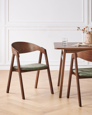 Casă & Locuință - Set de 2 scaune dining YUBA Lemn Verde închis