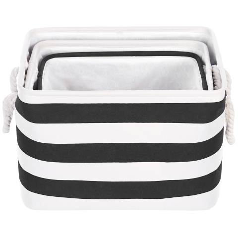 DARQAB 3-piece basket Cotton Black/White [3]