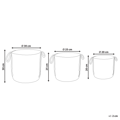 Set de 3 coșuri WADH Iută Natural [2]