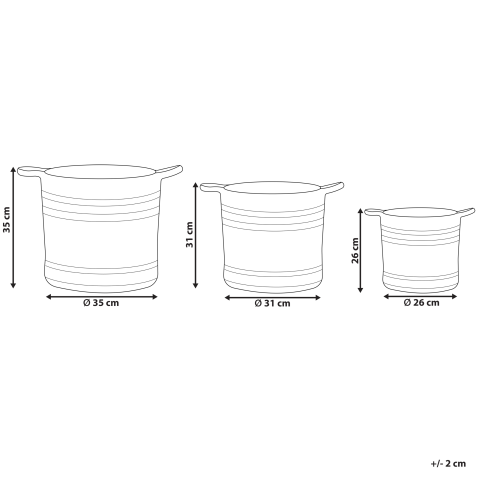 Set de 3 coșuri ZHOB Iută Natural [2]