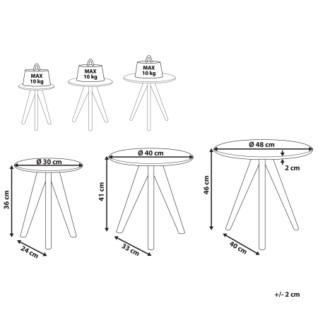 Set de 3 mese de cafea VEGAS Gri [2]