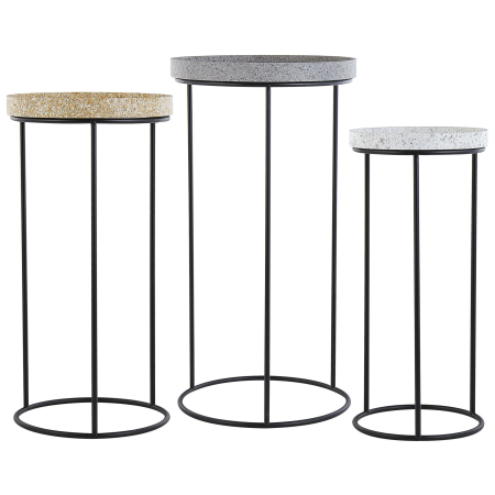 Set of 3 side tables TEXON Black [1]