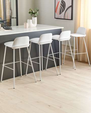 Scaun de bar - Set of 4 bar stools MORA White