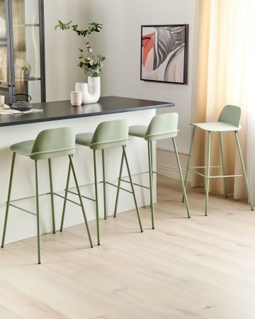 Scaun de bar - Set of 4 MORA Bar Stools Light Green