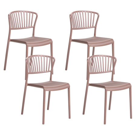Set of 4 garden chairs GELA Brown [1]