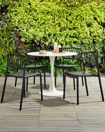 Scaun dining - Set of 4 garden chairs GELA Black