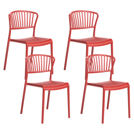 Set of 4 garden chairs GELA Red [1]