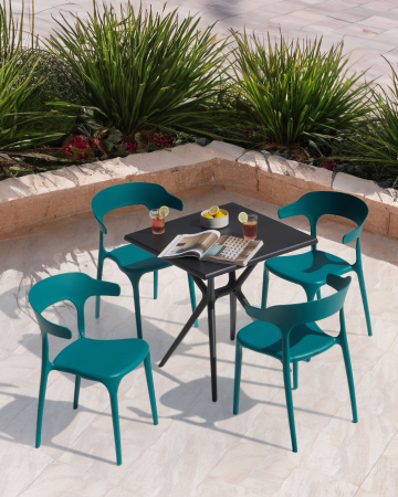 Armchairs - Set of 4 Garden Chairs GUBBIO Green Blue