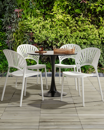 Scaun dining - Set of 4 garden chairs OSTIA White