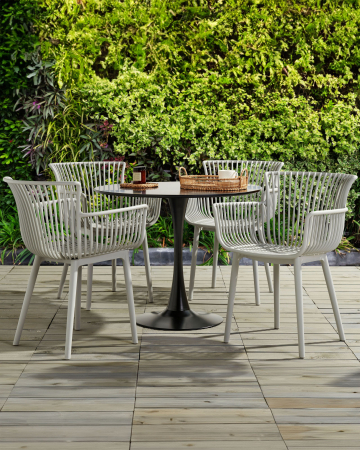 Scaun dining - PESARO garden chair set of 4 Light grey