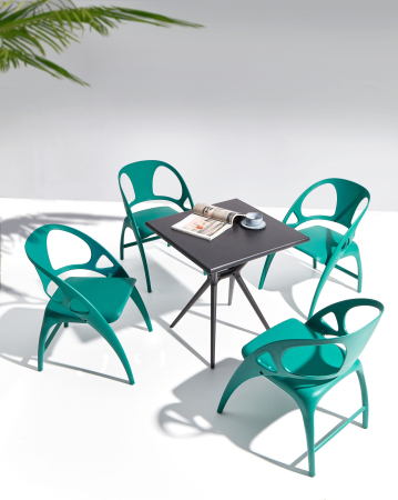 Armchairs - Set of 4 garden chairs NEMI Foldable Green Blue