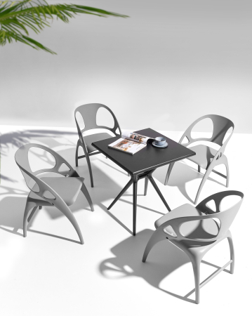 Whole Home - Set of 4 NEMI Folding Garden Stools Grey