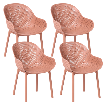 Set of 4 garden chairs TIGGIANO Coral [1]