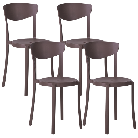 Set of 4 garden chairs VIESTE Brown [1]