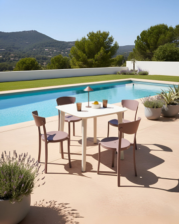 Set of 4 garden chairs VIESTE Brown [0]