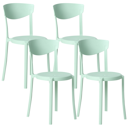 Set of 4 garden chairs VIESTE Mint Green [1]
