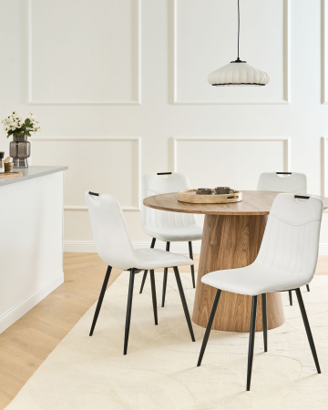 Whole Home - Set of 4 Dining Chairs ARGYLE Velvet Off-White