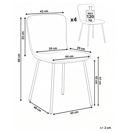 Set de 4 scaune dining CALDWELL  Verde [2]