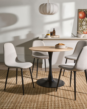 Scaun dining - Set of 4 dining chairs CRANDALL Light beige