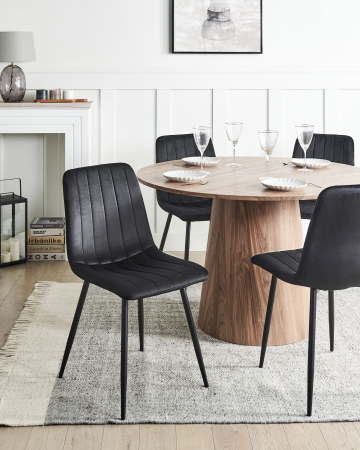 Casă & Locuință - Set de 4 scaune dining KALISPELL Catifea Negru