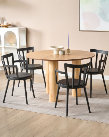 Scaun dining - Set de 4 scaune dining MORILL Negru