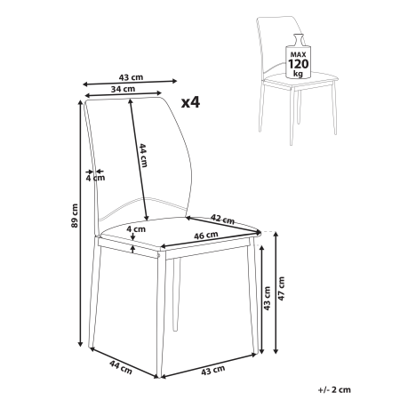 Set de 4 scaune dining ROCHEPORT  Bej deschis [2]