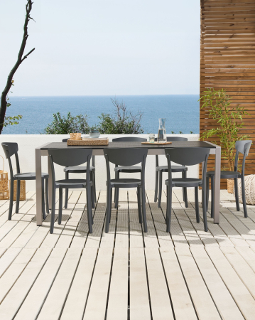 Scaune - Set de 8 scaune dining VIESTE Gri închis