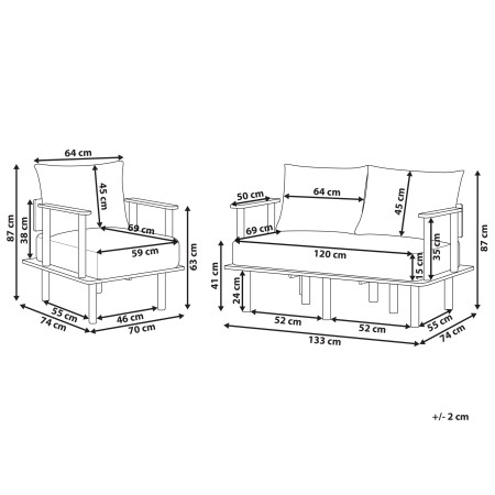 ASKER 3-seater living room set Sand [2]