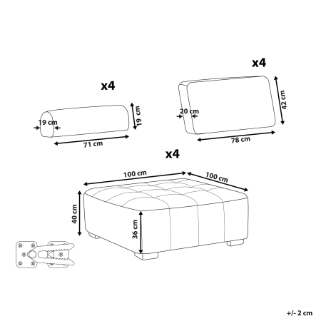 Set de living modular cu 4 locuri TIBRO  Bej deschis [2]