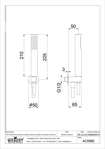 Set duș cu suport, cap de duș, furtun flexibil și cot de perete [1]