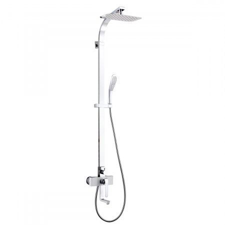 Sisteme de Dus  Tropic - Sistem de duș cu para și pipă pivotantă Lemark Melange LM4962CW crom alb - Sanitare Online