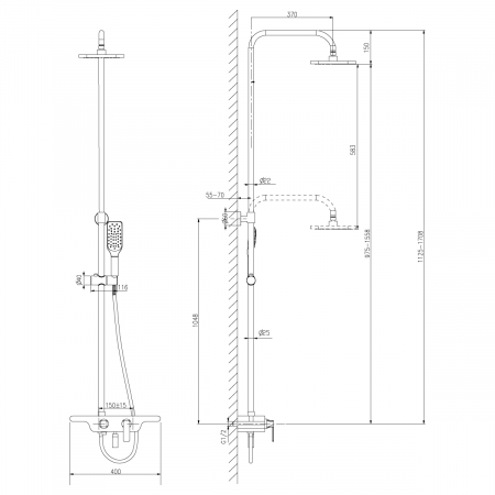 Sistem de duș cu para și pipă pivotantă Lemark Tropic LM7006C crom - Sanitare Online [6]