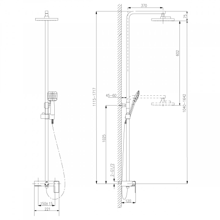 Sistem de duș cu para și pipă sub formă de cascadă Lemark Tropic LM7005C crom - Sanitare Online [7]