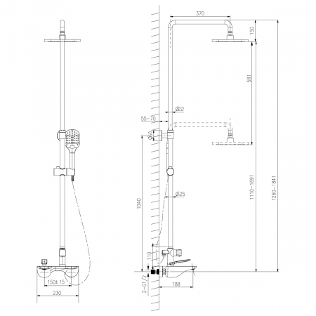 Sistem de Dus Lemark Bellario LM6862C-EU Crom [1]