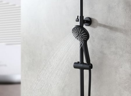 Sistem de dus termostatic cu para dus de mana in 3 pozitii, inaltime reglabila Lemark Bronx LM3772BL Negru | Sanitare Online [2]