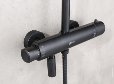 Sistem de dus termostatic cu para dus de mana in 3 pozitii, inaltime reglabila Lemark Bronx LM3772BL Negru | Sanitare Online [4]