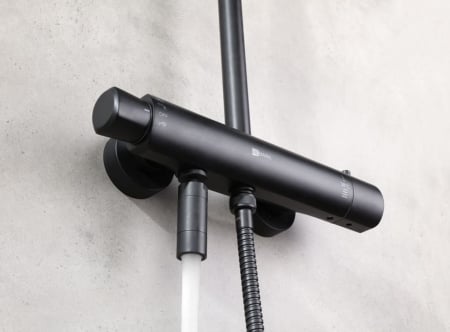Sistem de dus termostatic cu para dus de mana in 3 pozitii, inaltime reglabila Lemark Bronx LM3772BL Negru | Sanitare Online [5]