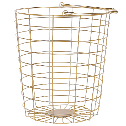 Bathroom Basket Holder AYAPAL with Wheels Metal Gold [3]