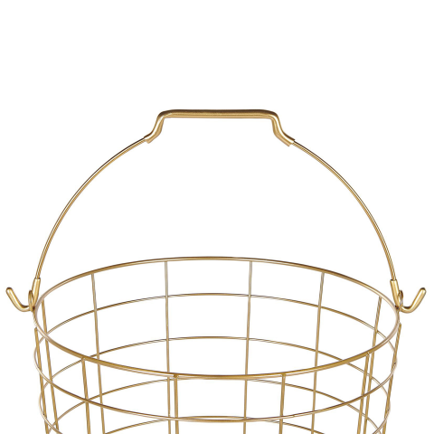 Bathroom Basket Holder AYAPAL with Wheels Metal Gold [4]