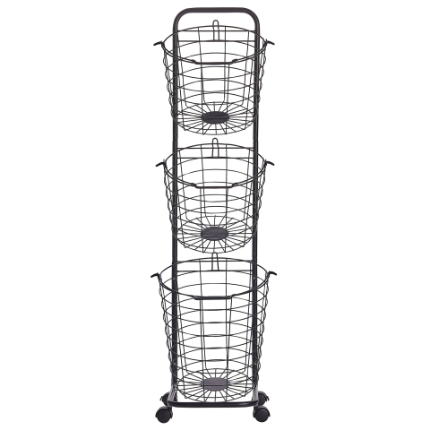 AYAPAL Basket Holder with Wheels Metal Black [1]