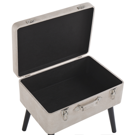 Taburet cu depozitare MALLARD Piele ecologică Bej [5]