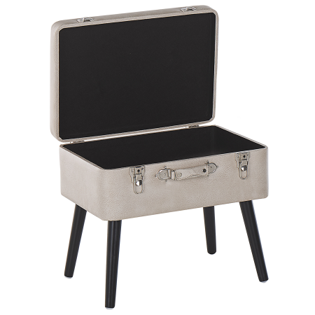 Taburet cu depozitare MALLARD Piele ecologică Bej [4]