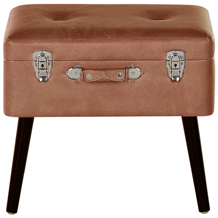 Stool with storage MALLARD Eco-leather Golden brown [3]