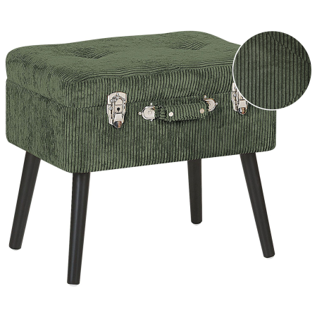 Stool with storage MALLARD Velvet Dark Green [1]