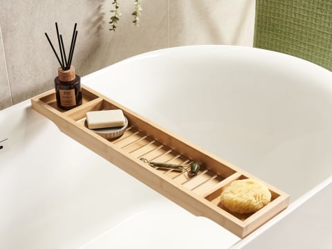 Etajeră pentru baie - CAUCA bathroom tray Bamboo wood Light brown