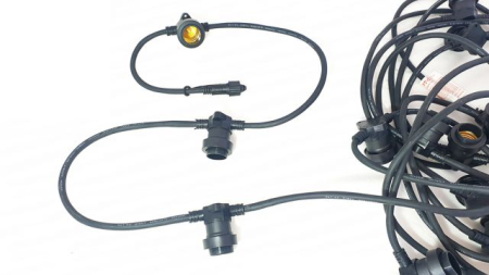 Brazi de Crăciun - Ghirlandă Luminoasă Profesională cu 20 Dulii E27, 10 m, Extensibilă – Grădină, Evenimente, Crăciun