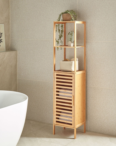 Etajeră pentru baie - Shelving unit OWASSO Bamboo wood Light brown