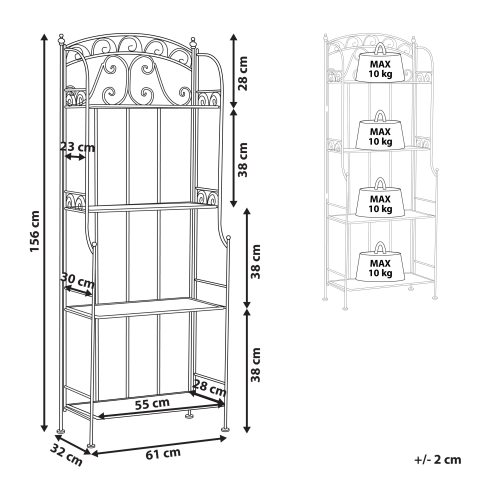 Unitate de rafturi PADUA Metal 61 cm 32 cm Alb [2]