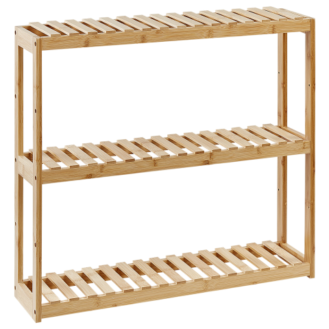 Etajeră pentru baie - PADUCAH bamboo wood shelving unit Light brown