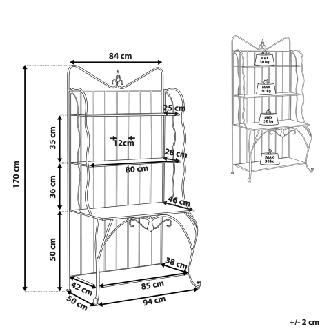 Shelving unit PAVONA Metal 94 cm 50 cm Light beige [2]